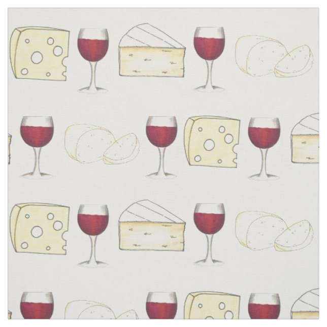 Tissu Brie rouge vin suisse Mozzarella dégustation de fr (Échantillon)