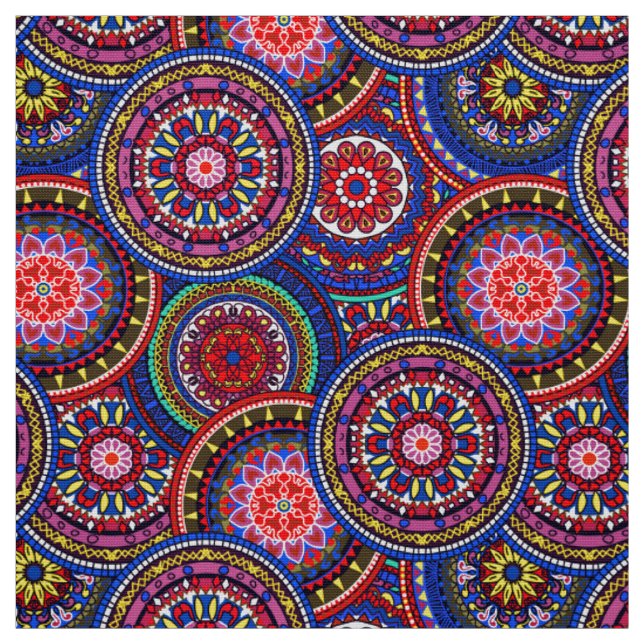 Tissu Bright Bohemian Boho Hippy Chic Motif (Échantillon)