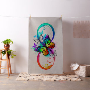 Tissu Bright infinity with rainbow butterfly