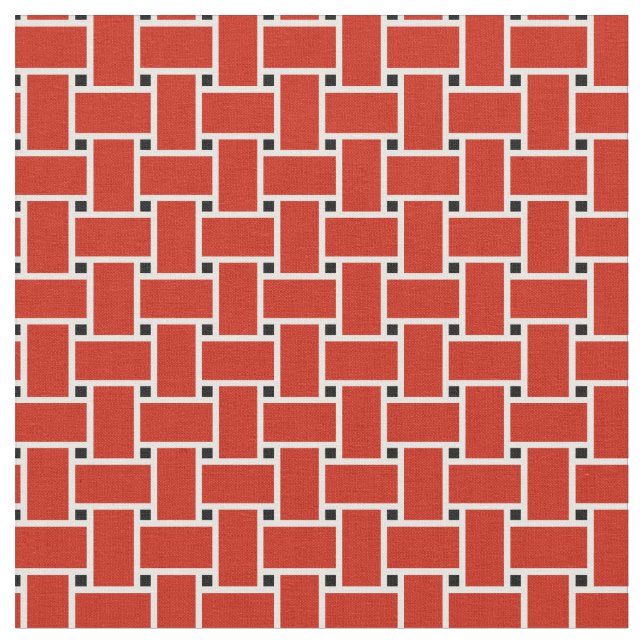Tissu Bright red tissage panier design motif (Fermer)
