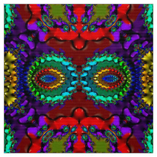 Tissu BRILLANT! OUAH ! Turquoise rouge violet ~