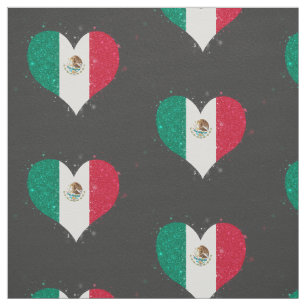 Tissu Briller de drapeau du Mexique unique