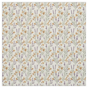 Tissu Brins de lavande intemporels et fleurs sauvages te