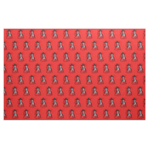 Tissu Brise-coeur à trancher Krampus rouge