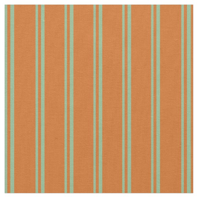 Tissu Brise vert de la mer foncée et rayures de chocolat (Fermer)