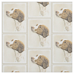 Tissu Brittany Paining - Un joli art original de chien