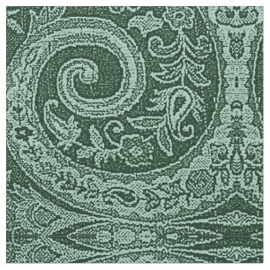 TISSU BROCADE FLORALE VERT