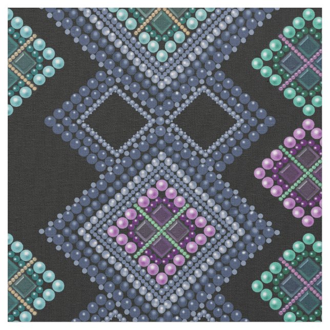 Tissu Broderie avec perles (Fermer)