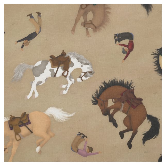 Tissu Broncs et cowboys (grande échelle) (Échantillon)
