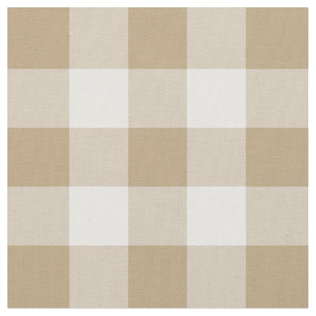 Tissu bronzage et blanc de motif de guingan (Fermer)