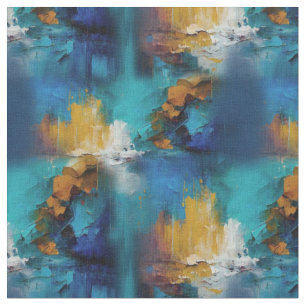 Tissu bronze Abstrait, style baroque bleu or