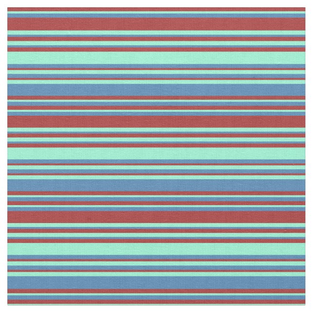 Tissu Brown, Aquamarine et Blue Lined Motif (Fermer)