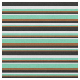 Tissu Brown, Aquamarine, Lavande et noir