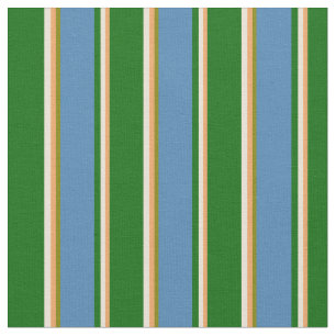 Tissu Brown, Bisque, Vert foncé, Bleu & Vert Motif