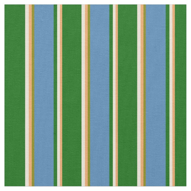 Tissu Brown, Bisque, Vert foncé, Bleu & Vert Motif (Fermer)