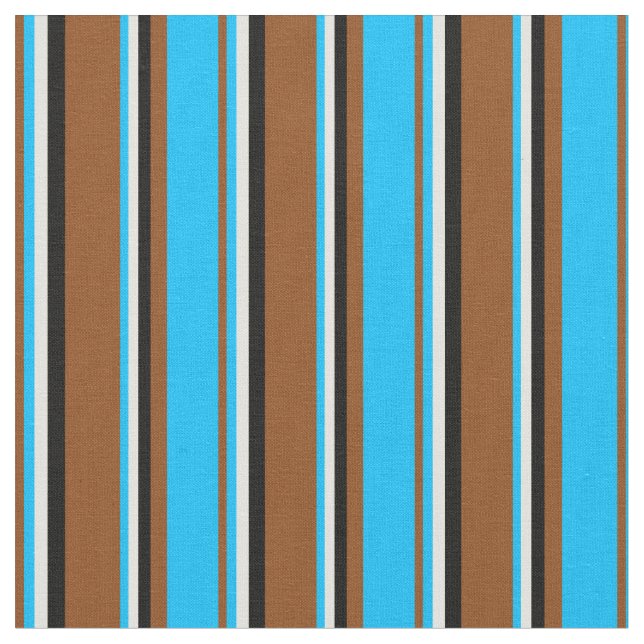 Tissu Brown, bleu ciel profond, jaune clair et noir (Fermer)