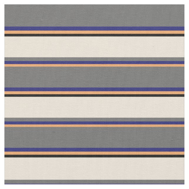 Tissu Brown, Bleu de minuit, gris dim, Bisque et Noir (Fermer)