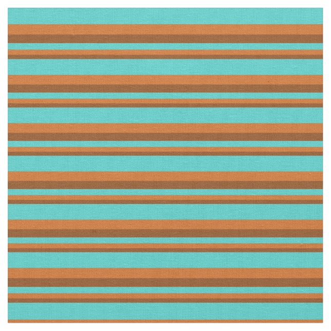 Tissu Brown, chocolat et Motif Turquoise (Fermer)