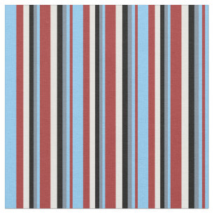 Tissu Brown, Ciel bleu clair, Gris, Noir & Crème