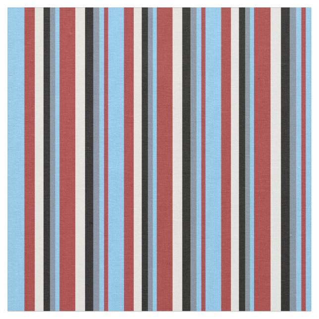 Tissu Brown, Ciel bleu clair, Gris, Noir & Crème (Fermer)