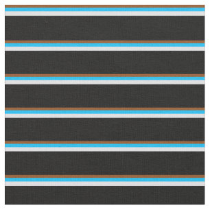 Tissu Brown, Ciel profond bleu, Lavande et Motif noir