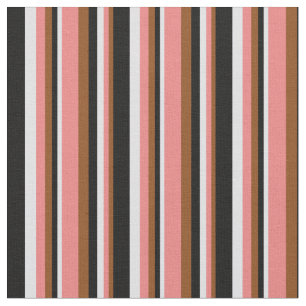 Tissu Brown, Corail clair, Lavande et noir