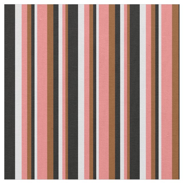 Tissu Brown, Corail clair, Lavande et noir (Fermer)