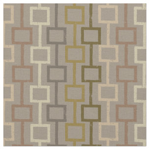 Tissu Brown et Tan Retro années 1970 Motif géométriqu