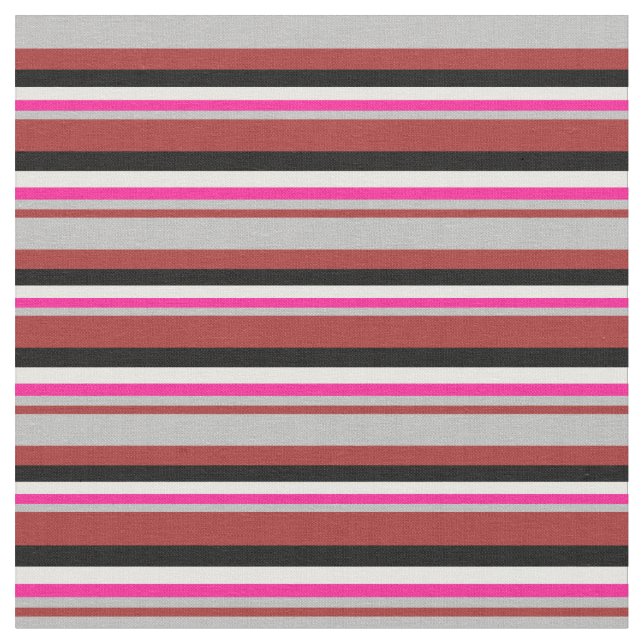 Tissu Brown, gris, rose profond, blanc et noir (Fermer)