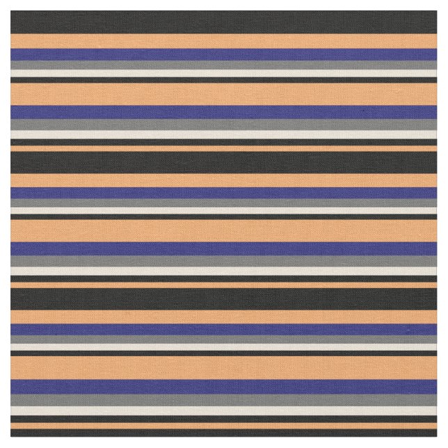 Tissu Brown, Noir, Bisque, Gris Dim & Bleu Midnight (Fermer)