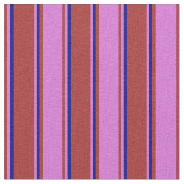 Tissu Brown, orchidées et bandes bleues (Fermer)