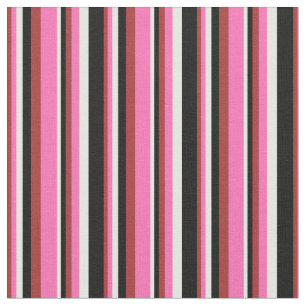 Tissu Brown, rose chaud, crème à la menthe et noir