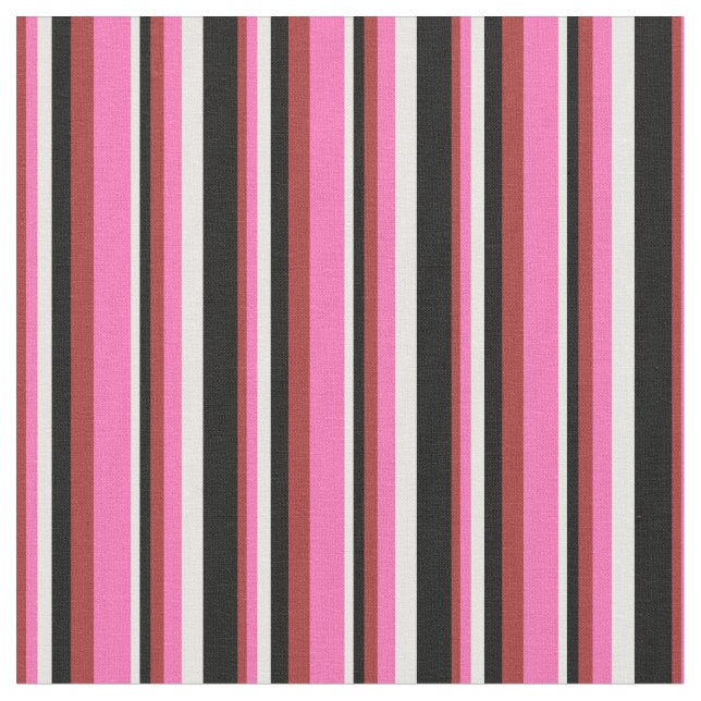 Tissu Brown, rose chaud, crème à la menthe et noir (Fermer)