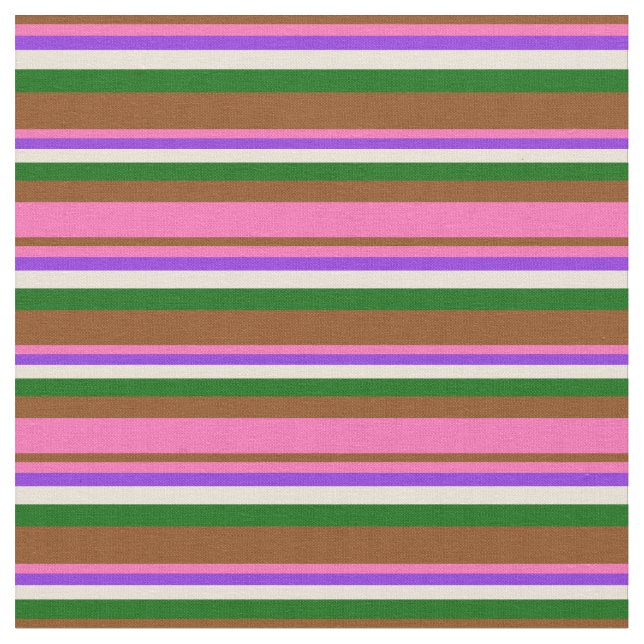 Tissu Brown, Rose Chaud, Violet, Bisque & Vert foncé (Fermer)