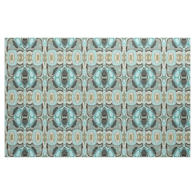 Tissu Brown Turquoise Green Bali Batik Style Motif (Fat Quarter)
