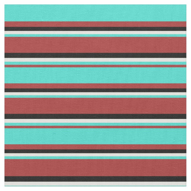 Tissu Brown, turquoise, jaune clair et noir (Fermer)