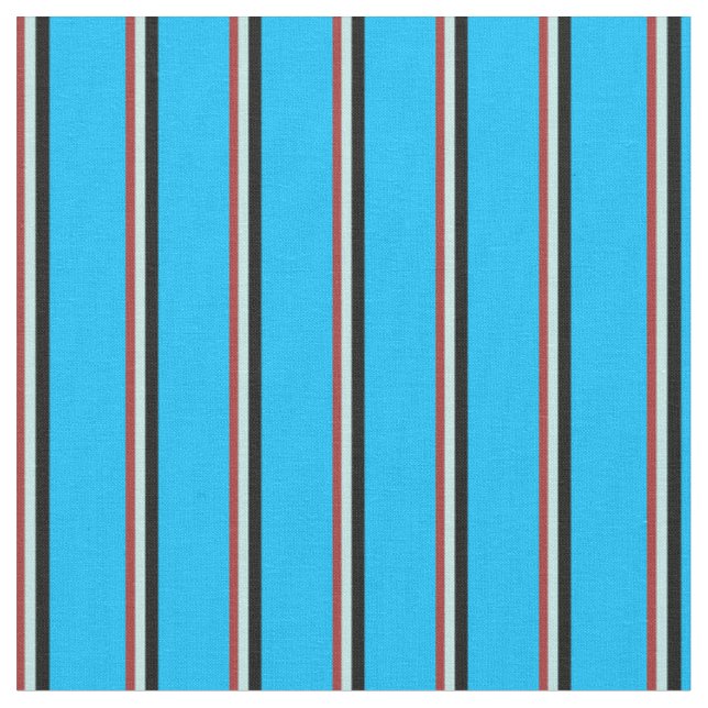 Tissu Brown, turquoise, noir et bleu ciel profond (Fermer)