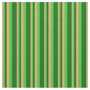 Tissu Brown, vert citron et Motif vert foncé