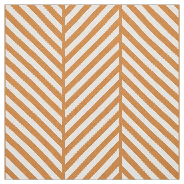 Tissu Brûlé Orange Herringbone Grande échelle (Échantillon)