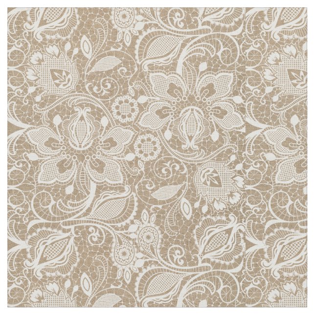 Tissu Brûlons et dentelles beiges doux (Fermer)