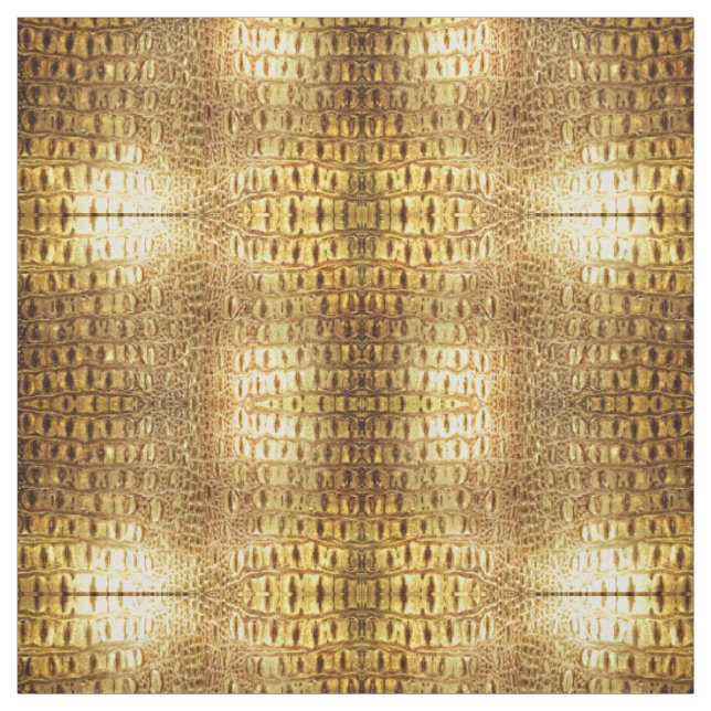Tissu Brun brillant d'or de peau de crocodile (Échantillon)