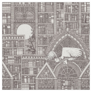 tissu brun de la bibliothèque de minuit