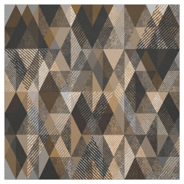 Tissu Brun rhombique texturé avec beige (Échantillon)
