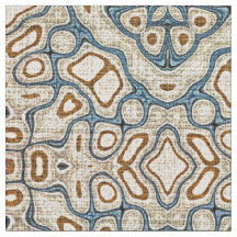 Brun Taupe Bleu Canard Motif de Style Batik de Bal
