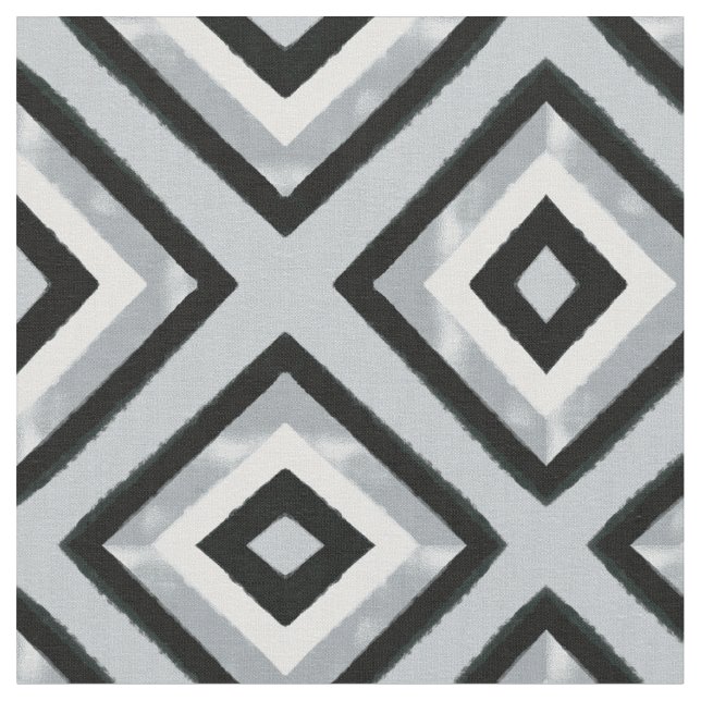Tissu Brush Gris Argent Noir Trucs Triangles (Fermer)