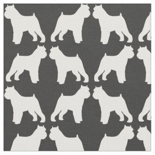 Tissu Bruxelles Griffon Silhouettes Gris et Blanc