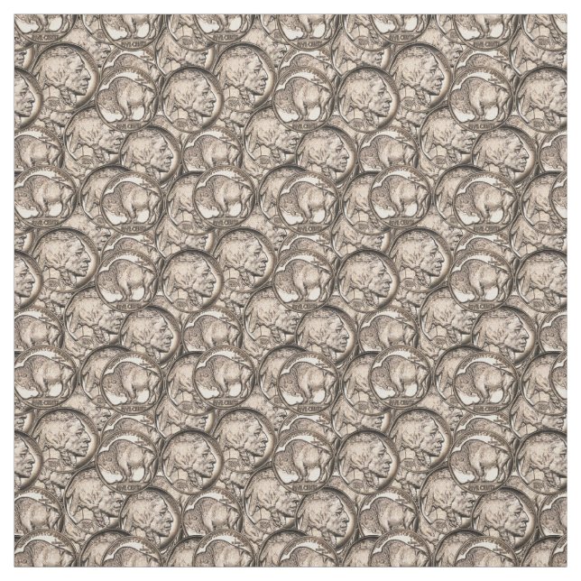 Tissu Buffalo nickle, Indian head nickle, 1937, 5 cents (Échantillon)