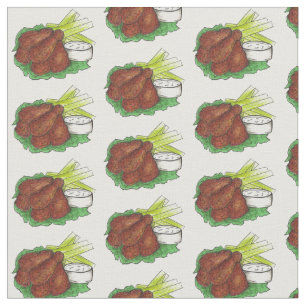 Tissu Buffalo, NY Hot BBQ Chicken Wing Wings Fabric alim