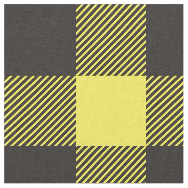 Tissu Buffalo Plaid Check Motif Jaune Noir (Fermer)