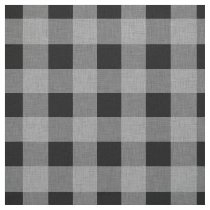 Tissu Buffle noir gris plaqué Big Checks Personnalis